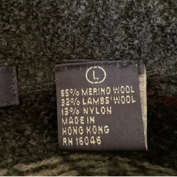 Northern Isles Men's Wool Shawl Collar Pullover Fair Isles Sweater Size Large - Picture 7 of 7